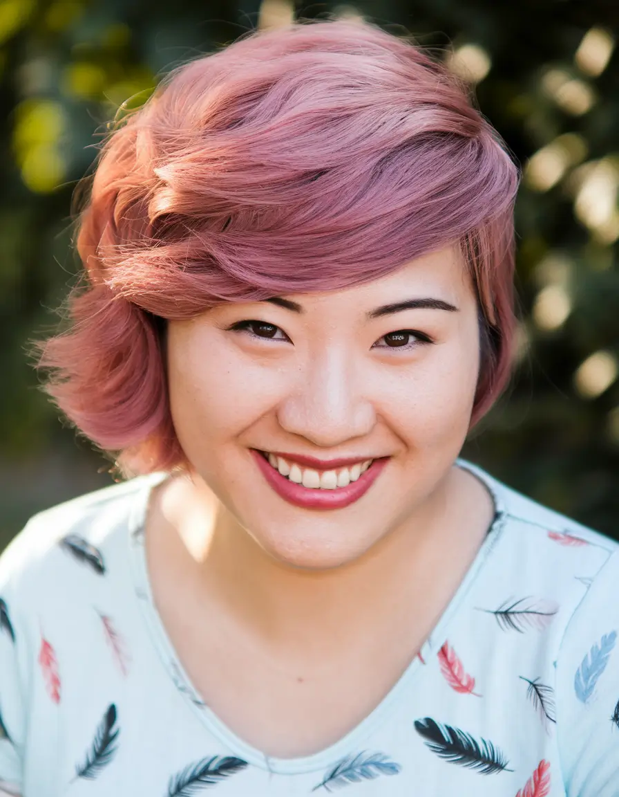 Fall haircut plus size women Layered Rose Pixie With Flowy Texture