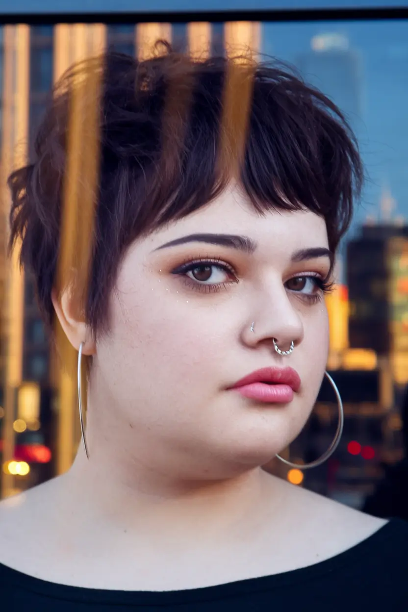 Fall haircut plus size women Edgy Micro Fringe and Choppy Texture