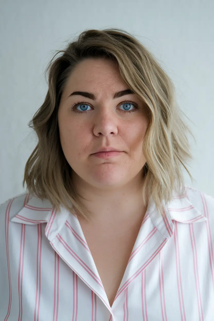 Fall haircut plus size women Beachy Lob With Shadowed Roots