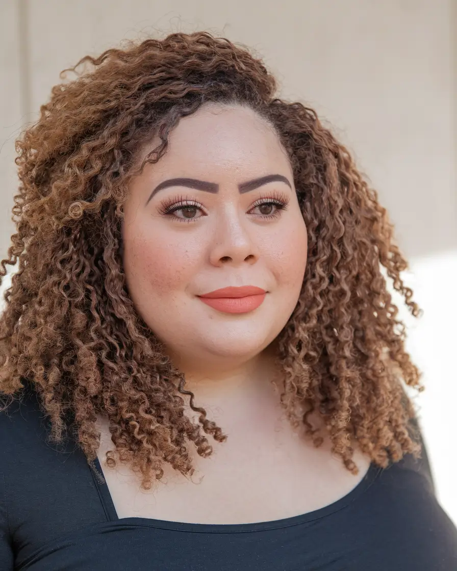 Fall haircut plus size women Medium Defined Coils With Natural Volume