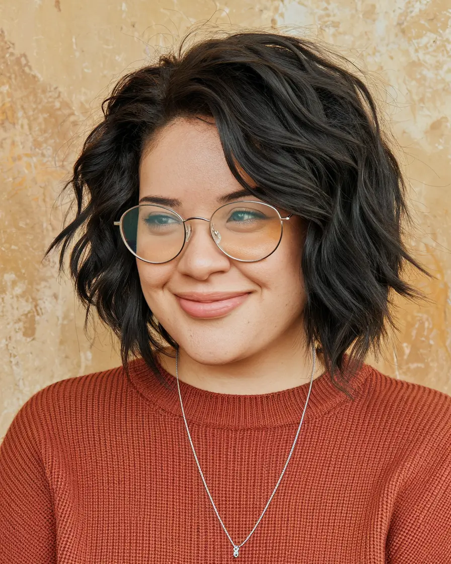 Fall haircut plus size women Textured Bob With Piecey Layers