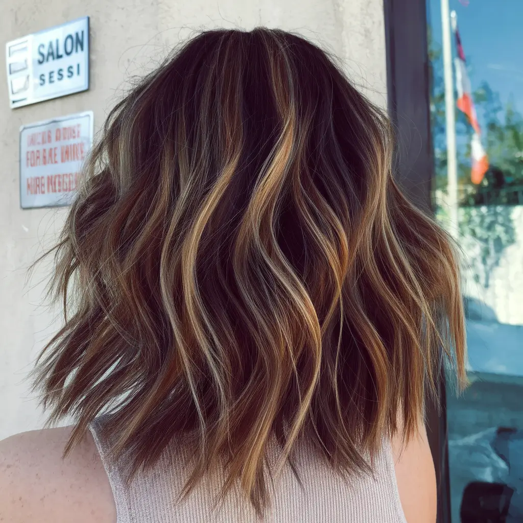 dark brown fall hair colors Soft Chocolate Waves with Golden Flickers