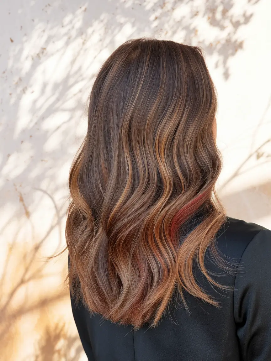 dark brown fall hair colors Autumnal Blend with Subtle Red Undertones