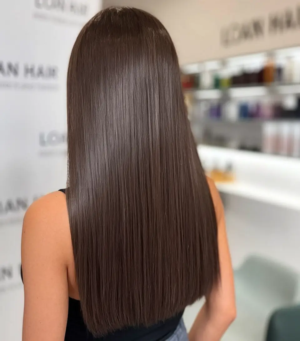 dark brown fall hair colors Sleek and Straight Dark Chocolate Finish
