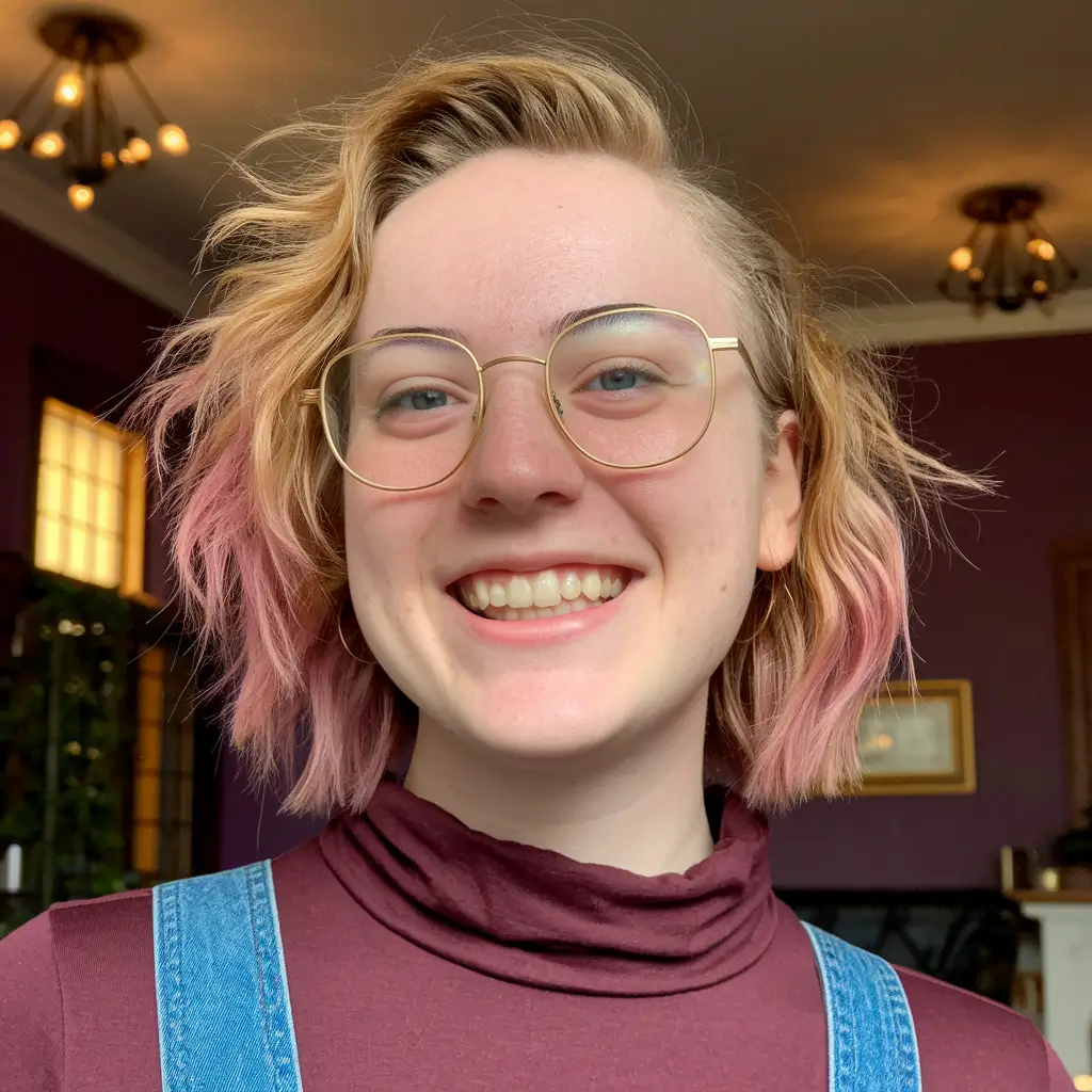 easy fall hairstyles 2025 Choppy Pink Ends with Side Sweep