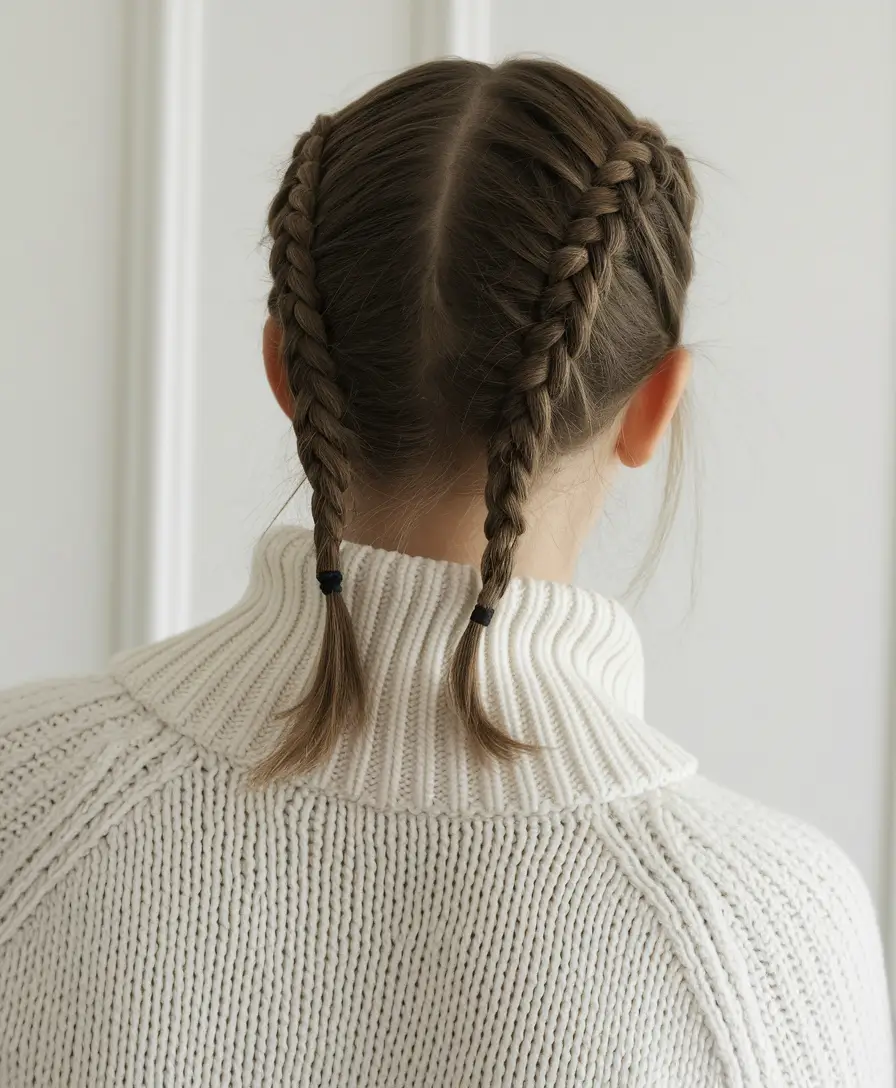 easy fall hairstyles 2025 Classic Braids with Minimalist Charm