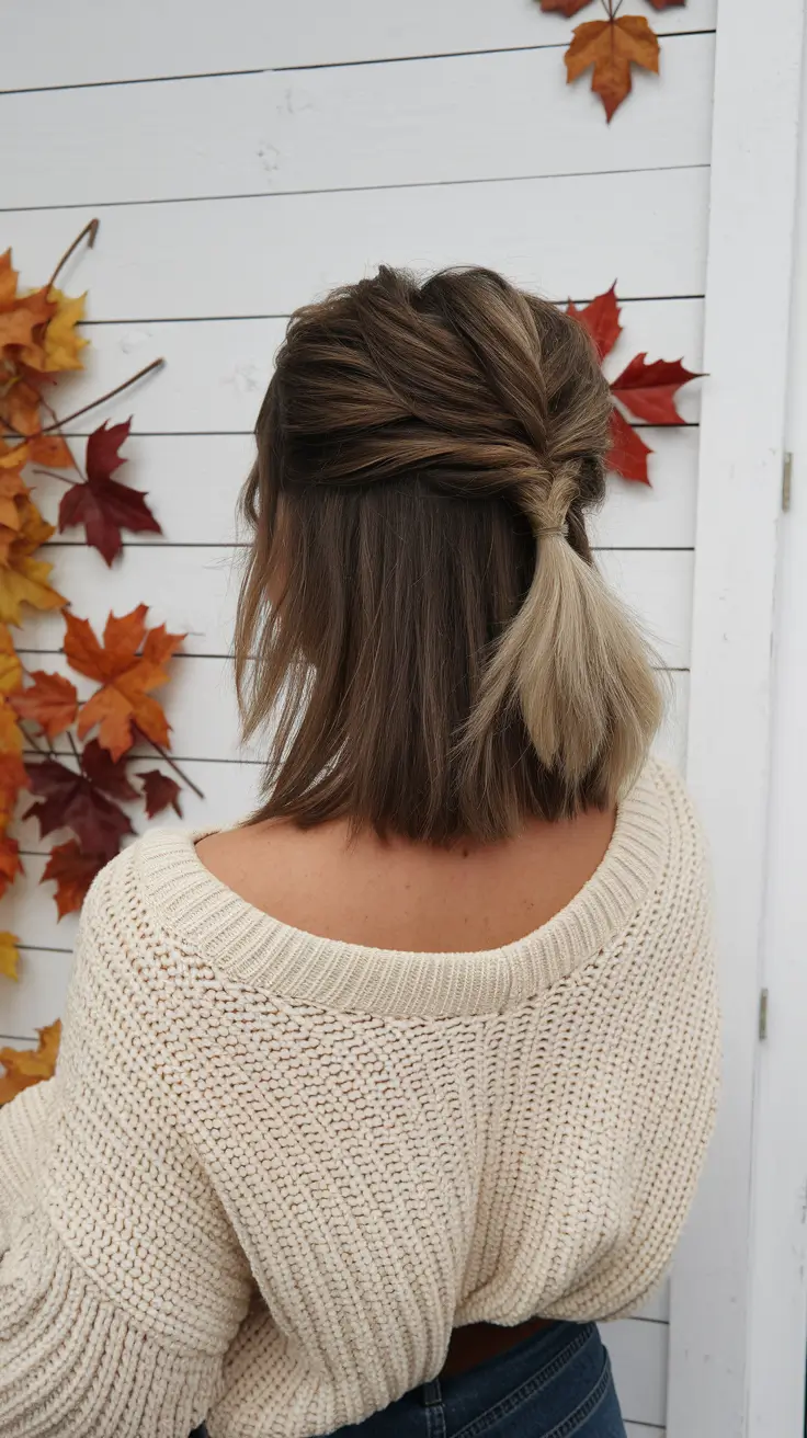 easy fall hairstyles 2025 Mini Fishtail in a Blunt Bob