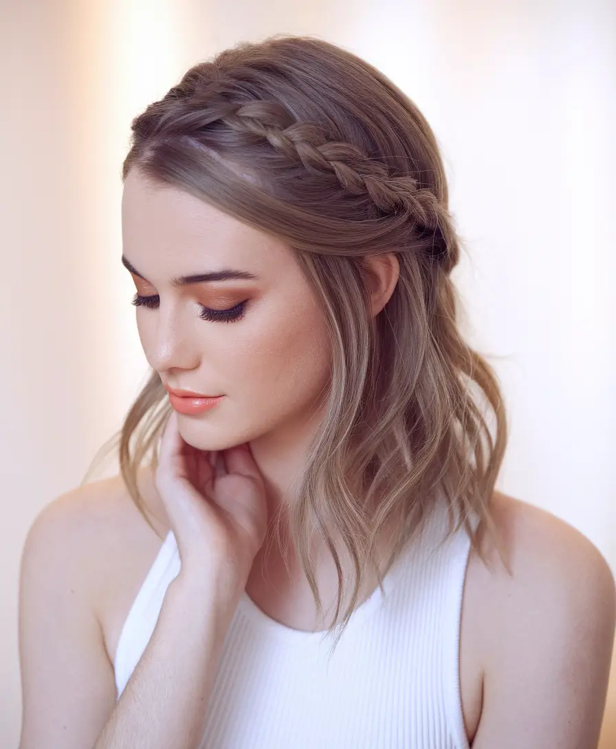 easy fall hairstyles 2025 Side Braided Crown