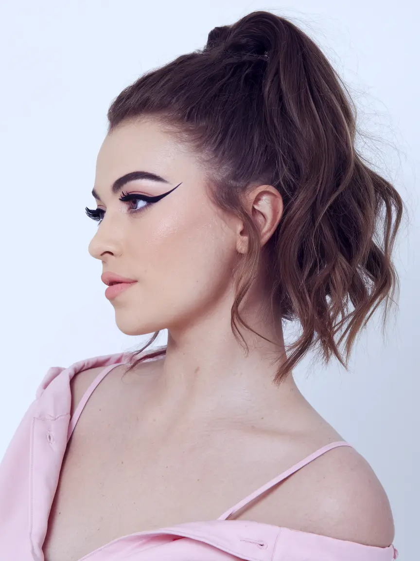 easy fall hairstyles 2025 Power High Pony with Tousled Ends