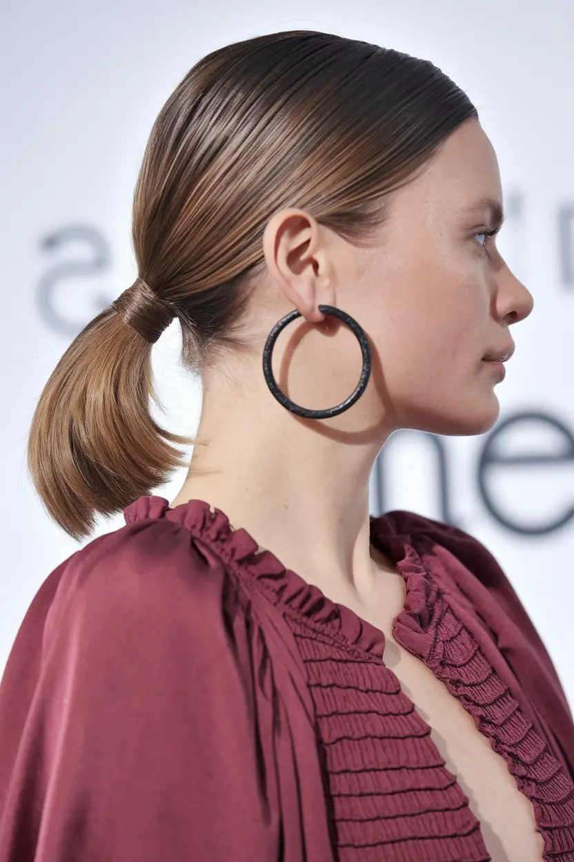 easy fall hairstyle short hair Low Fall Pony With Seamless Shine
