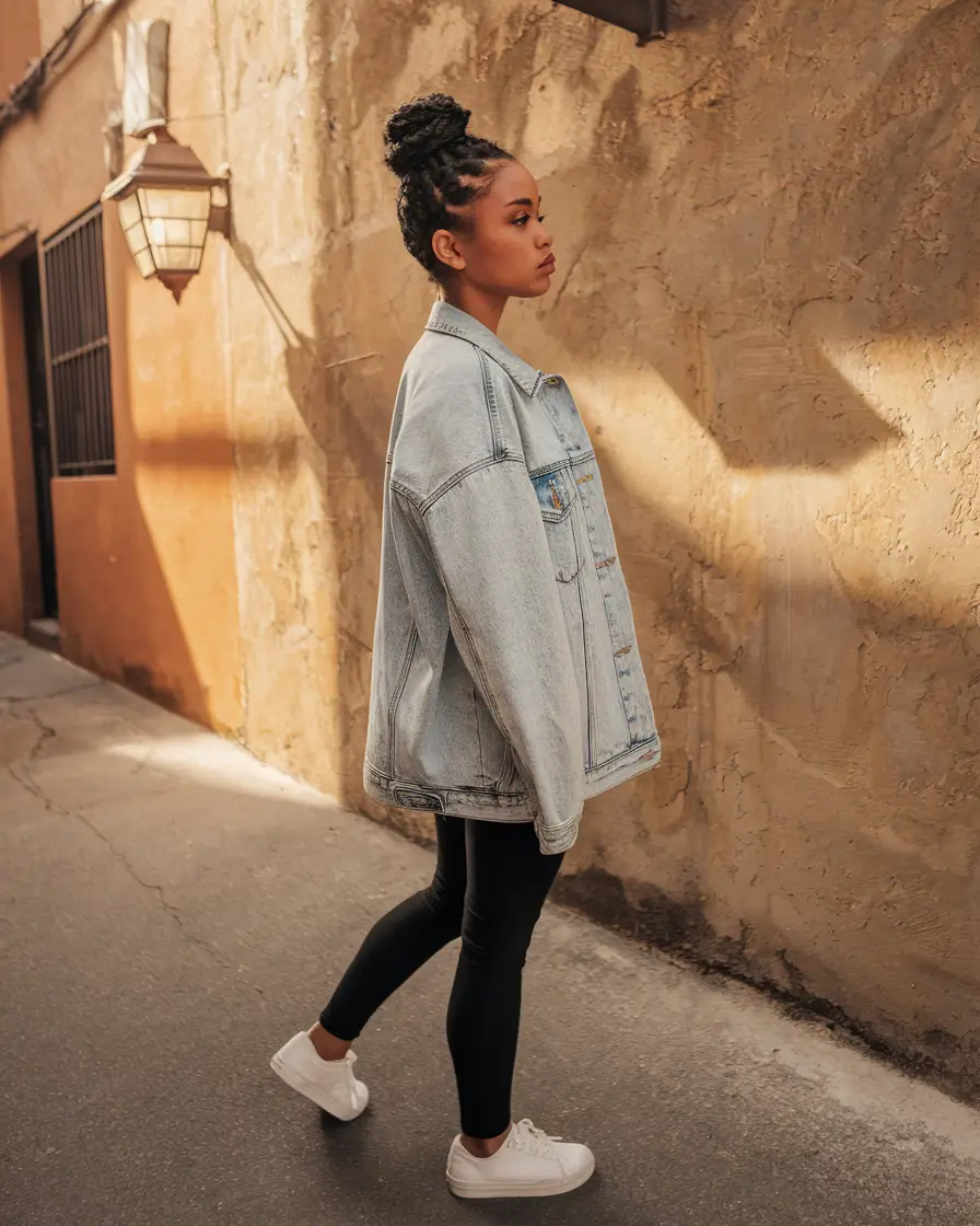 simple casual fall outfits 2025 Oversized Denim Meets Sleek Comfort