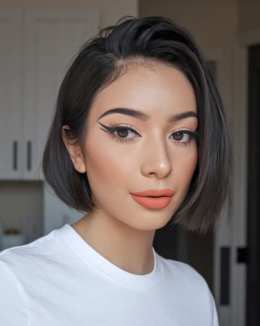 Fall 2025 Bob Haircuts Inspo for Women Easy Chic Side-Part Bob with Texture