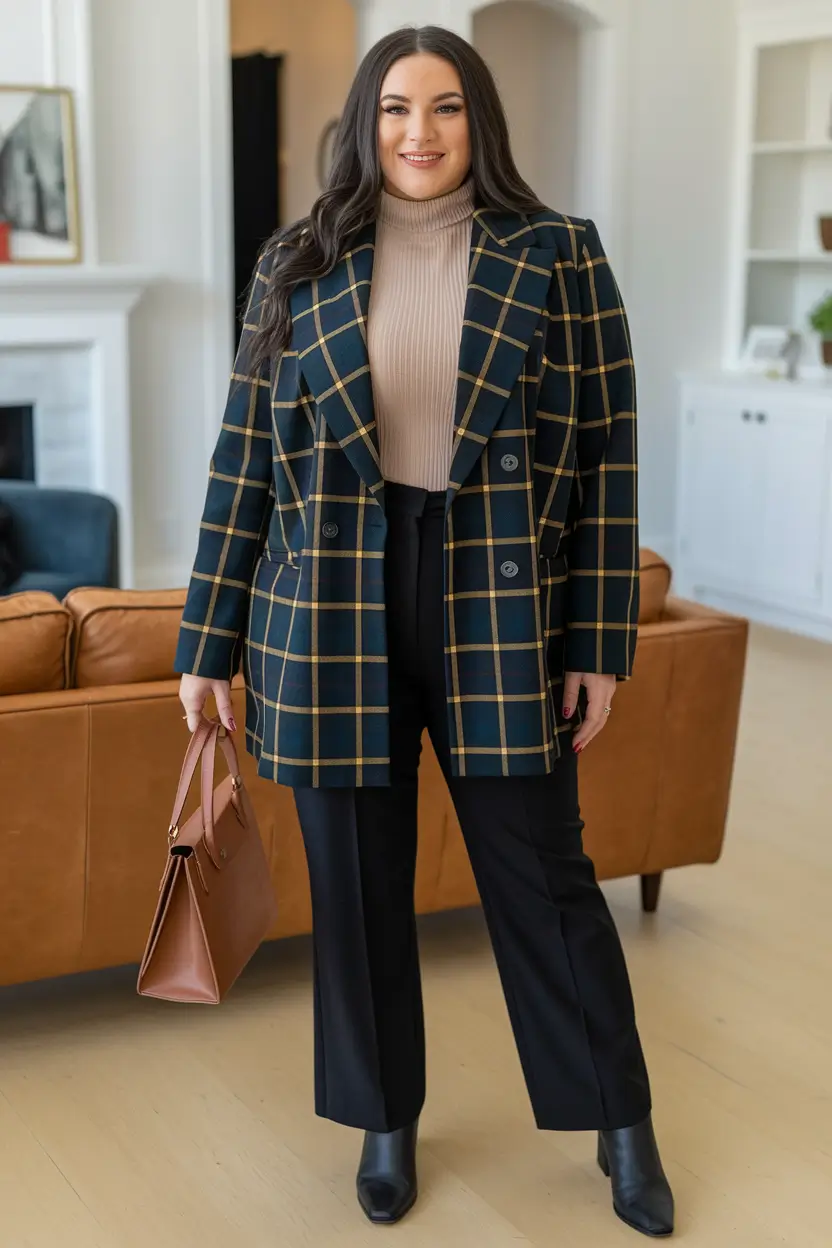 fall plus size capsule wardrobe 2025 Structured Blazer Energy: Power Meets Polish