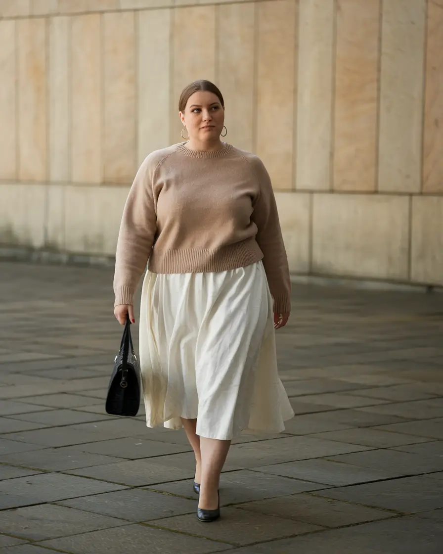 plus size fall outfits capsule wardrobe Understated Skirt Moments for Everyday Elegance