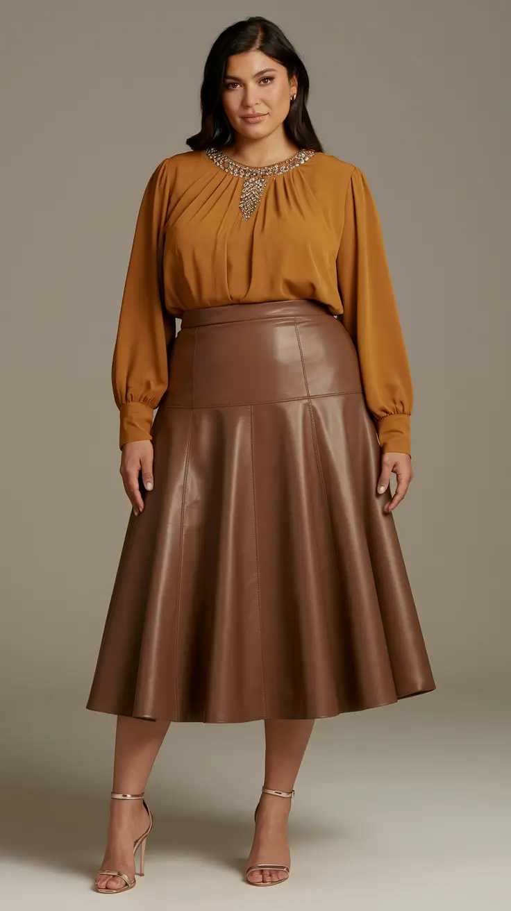 fall plus size capsule wardrobe 2025 Polished Drama with Fall’s Warmest Tones