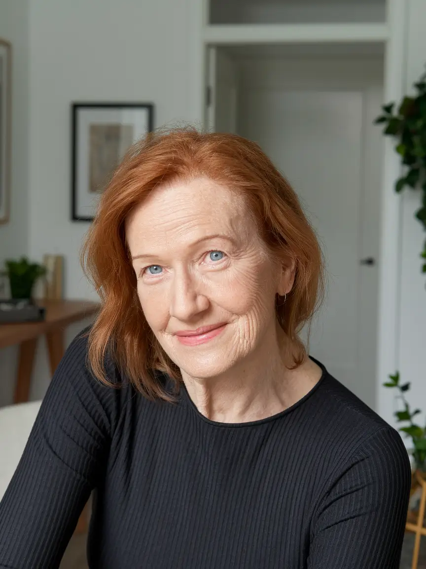 fall hair color women over 50 Natural Auburn Tones with Subtle Layers