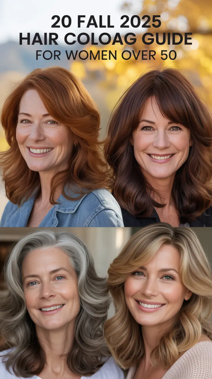 Fall 2025 Hair Color Guide for Women Over 50: Inspiring Ideas for Blonde, Brunette & Red Looks