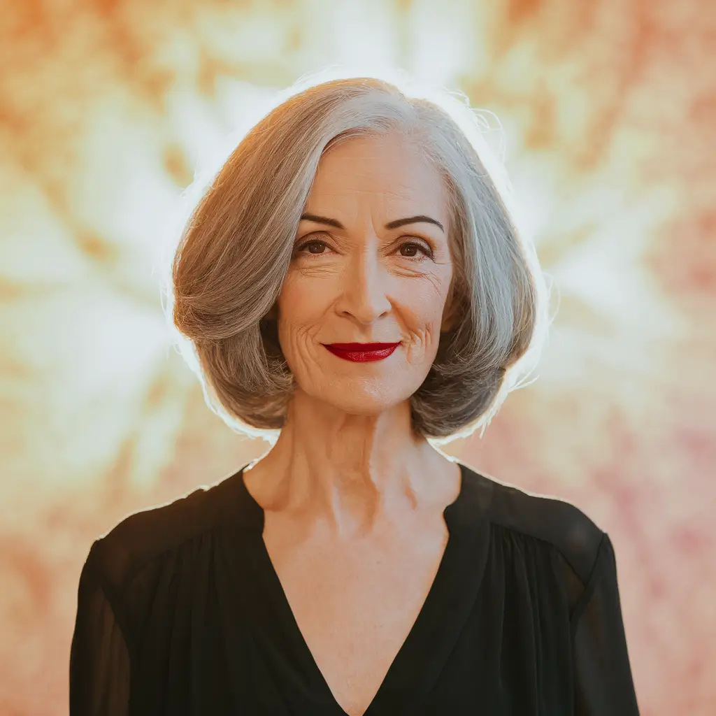 Fall hair color women over 60 Elegant Ash Brown Bob with Face-Framing Layers