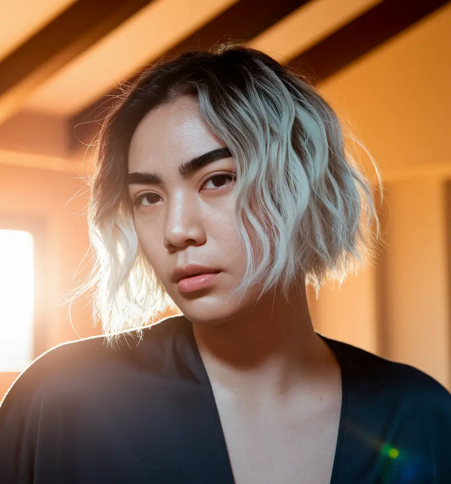 fall hair colors and hairstyles Silver Smoke Bob with Dimensional Wave