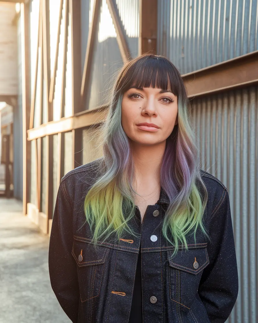 fall hairstyles colors Pastel Melt with Lilac and Mint Layers
