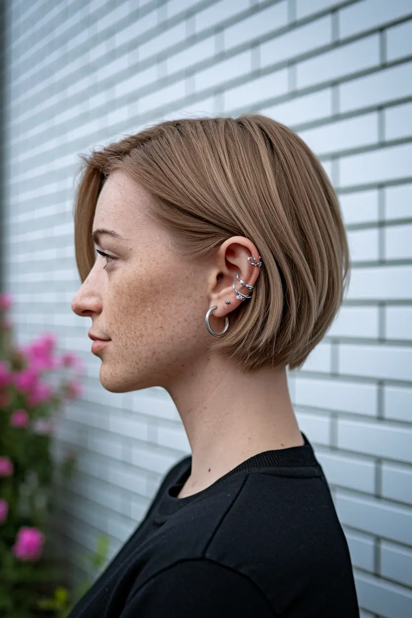 fall hair colors and hairstyles+Effortless Precision: The Soft Blonde Microbob