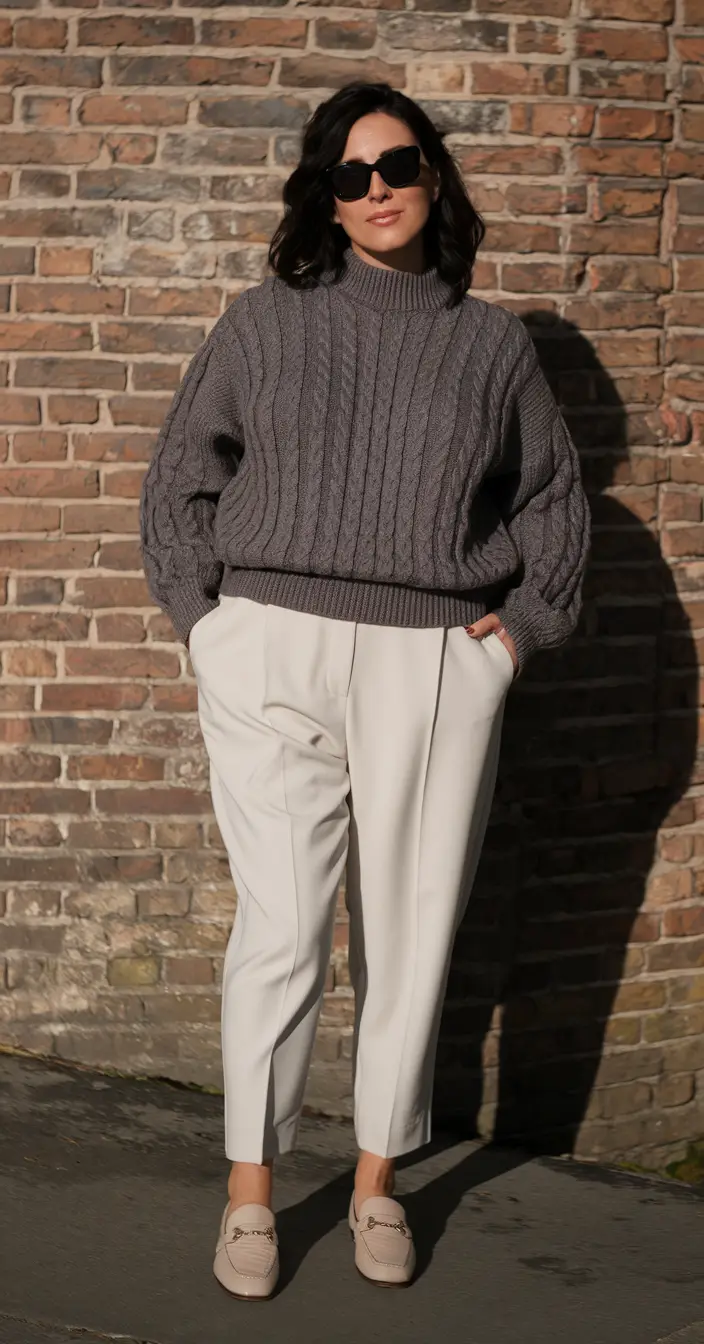 midsize fall outfits 2025 work Polished Neutrals With Subtle Power