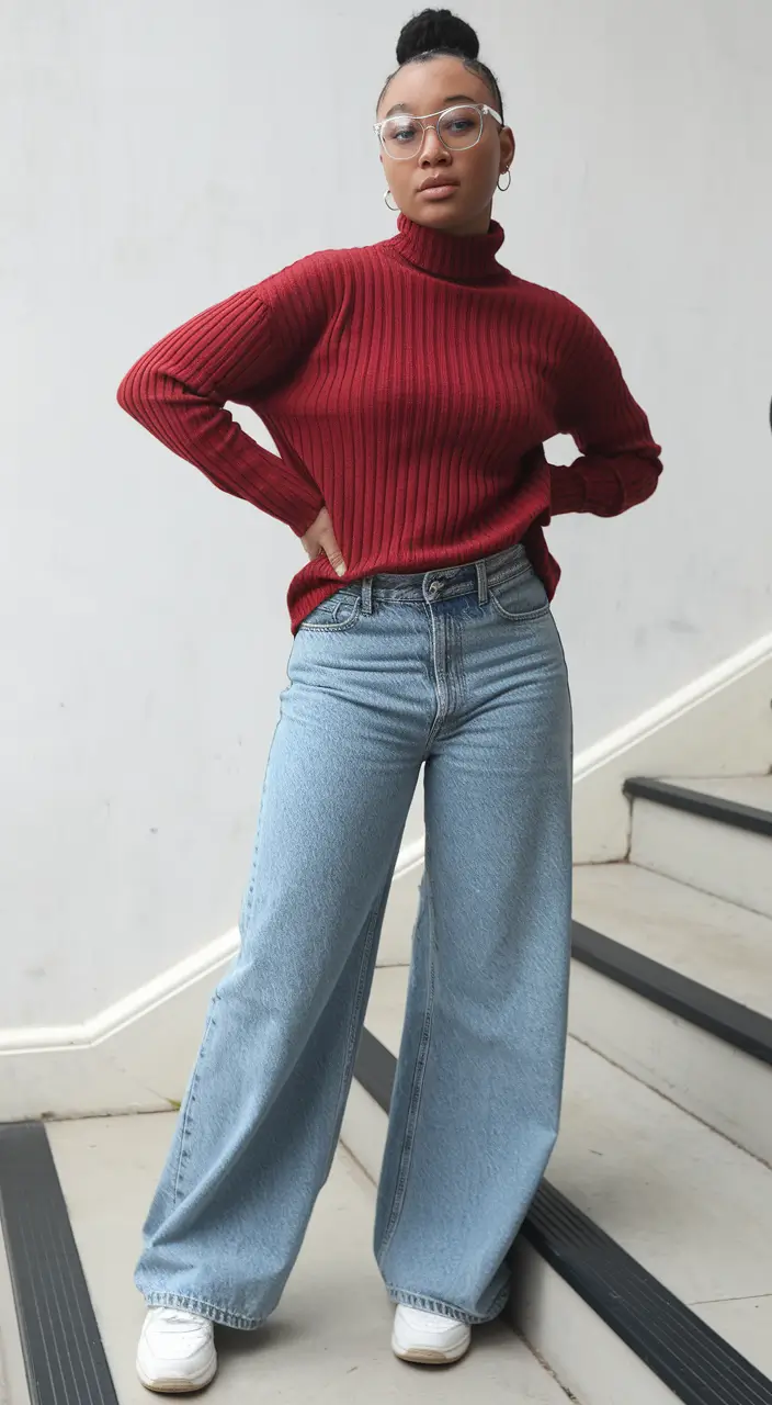 fall fashion outfits 2025 women Cozy Meets Confidence in Wide-Leg Denim