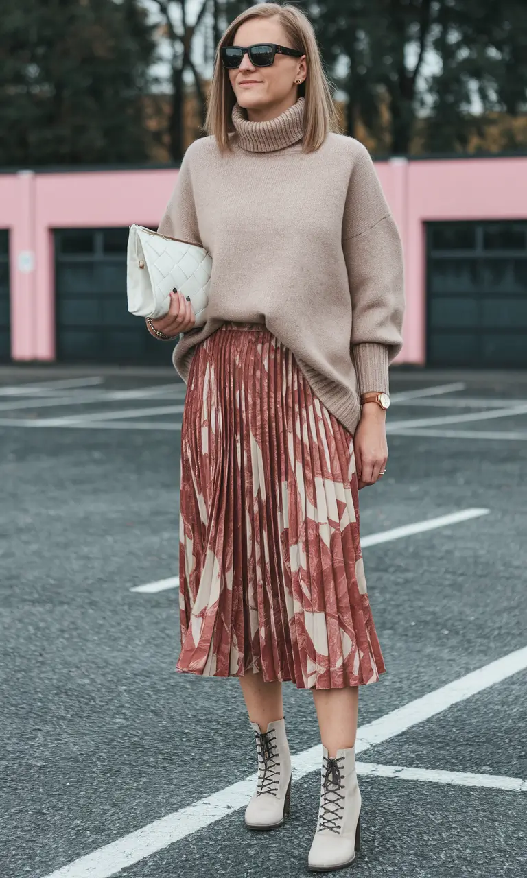 fall fashion outfits 2025 women Earth Tones Meet Movement: Pleated Perfection