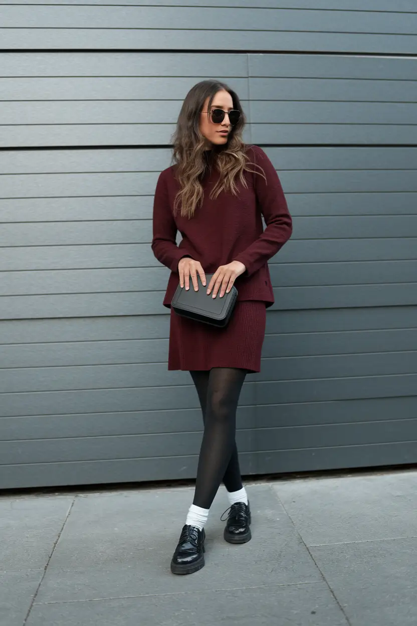fall fashion outfits 2025 women Preppy Knit Meets 2000s Attitude