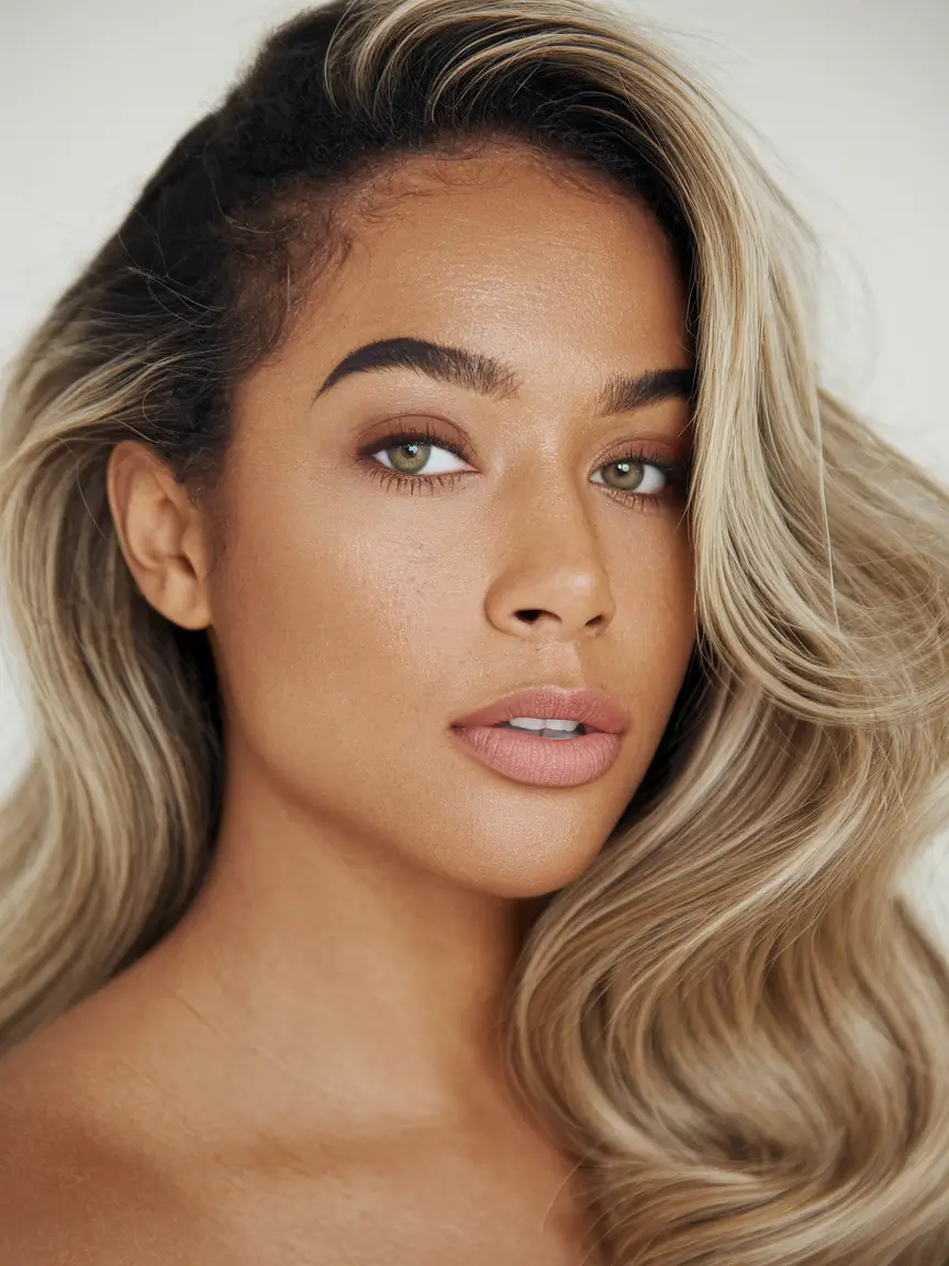 fall hair color for brown skin 2025 hollywood blonde waves