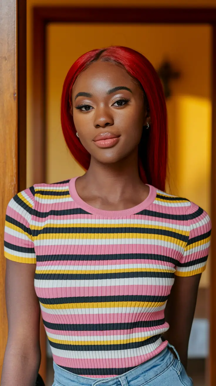 fall hair color for brown skin 2025 fire red sleek