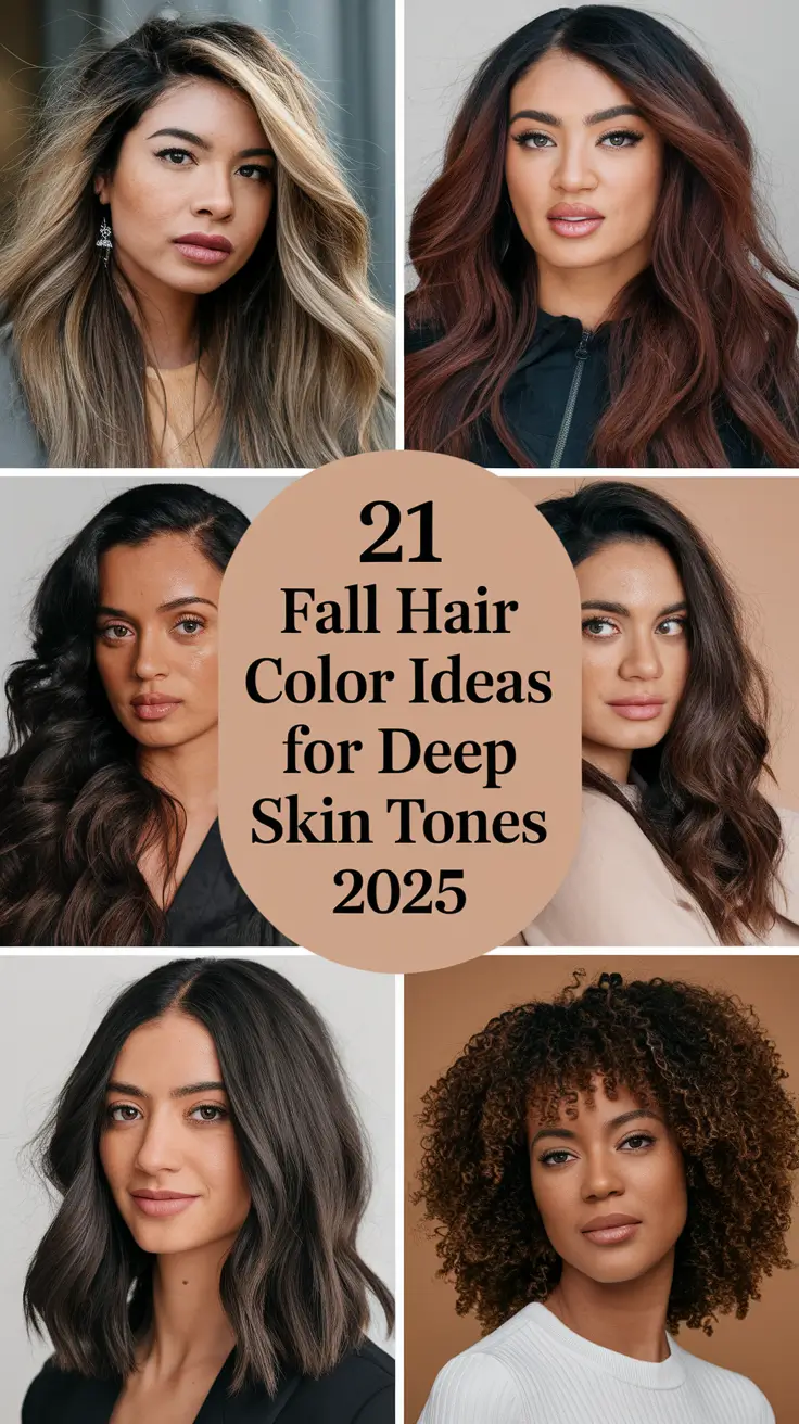 Fall Hair Color Ideas for Deep Skin Tones 2025 That Bring Out Warm Depth and Brunette Glow