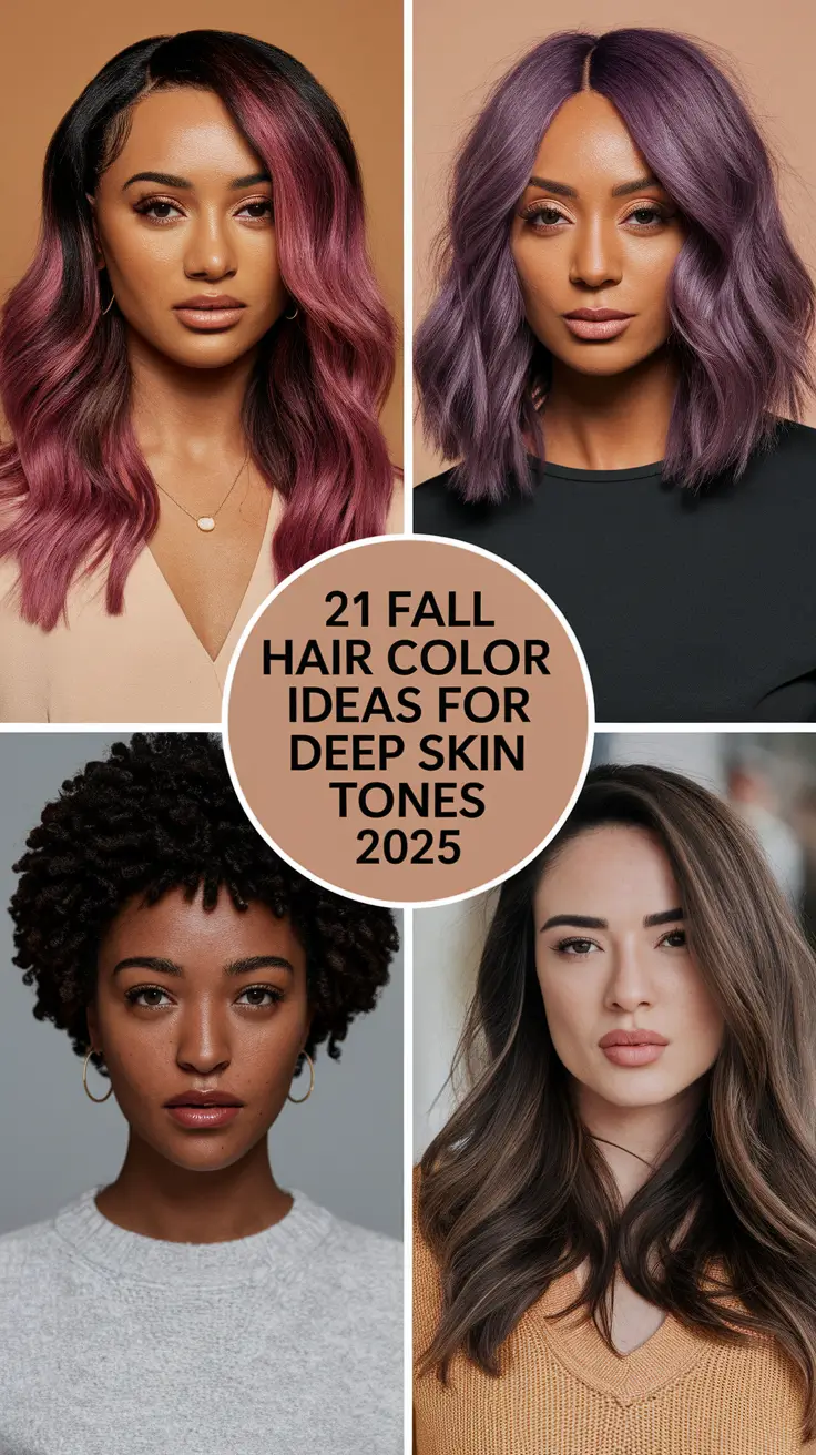 Fall Hair Color Ideas for Deep Skin Tones 2025 That Bring Out Warm Depth and Brunette Glow