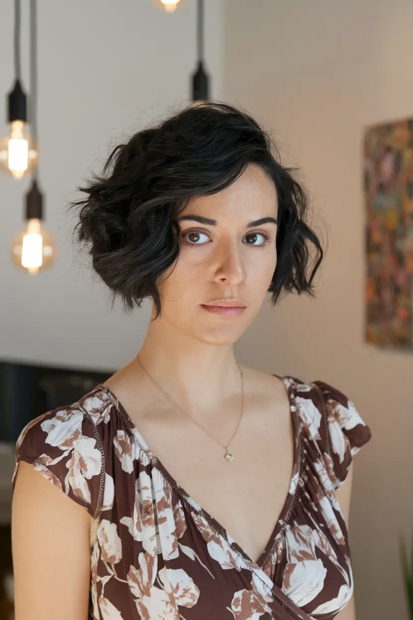 Fall hairstyles for women over 40 Short Curly Textured Bob