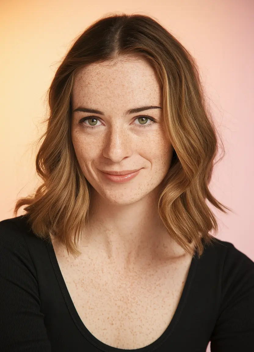 Fall hairstyles for women over 40 Soft Cinnamon Wavy Bob with Shadow Root