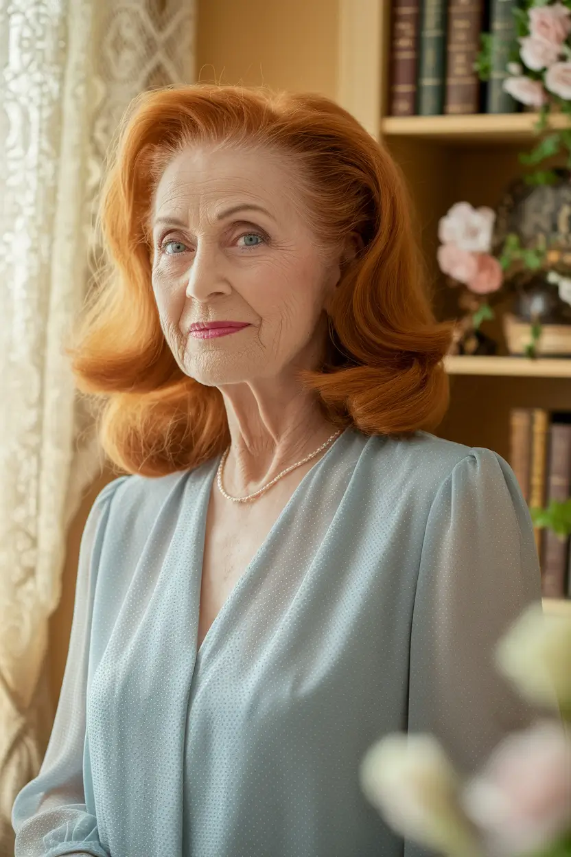 Fall hairstyles for women over 60 ideas 2025 - Hollywood-Inspired Long Glamour Waves