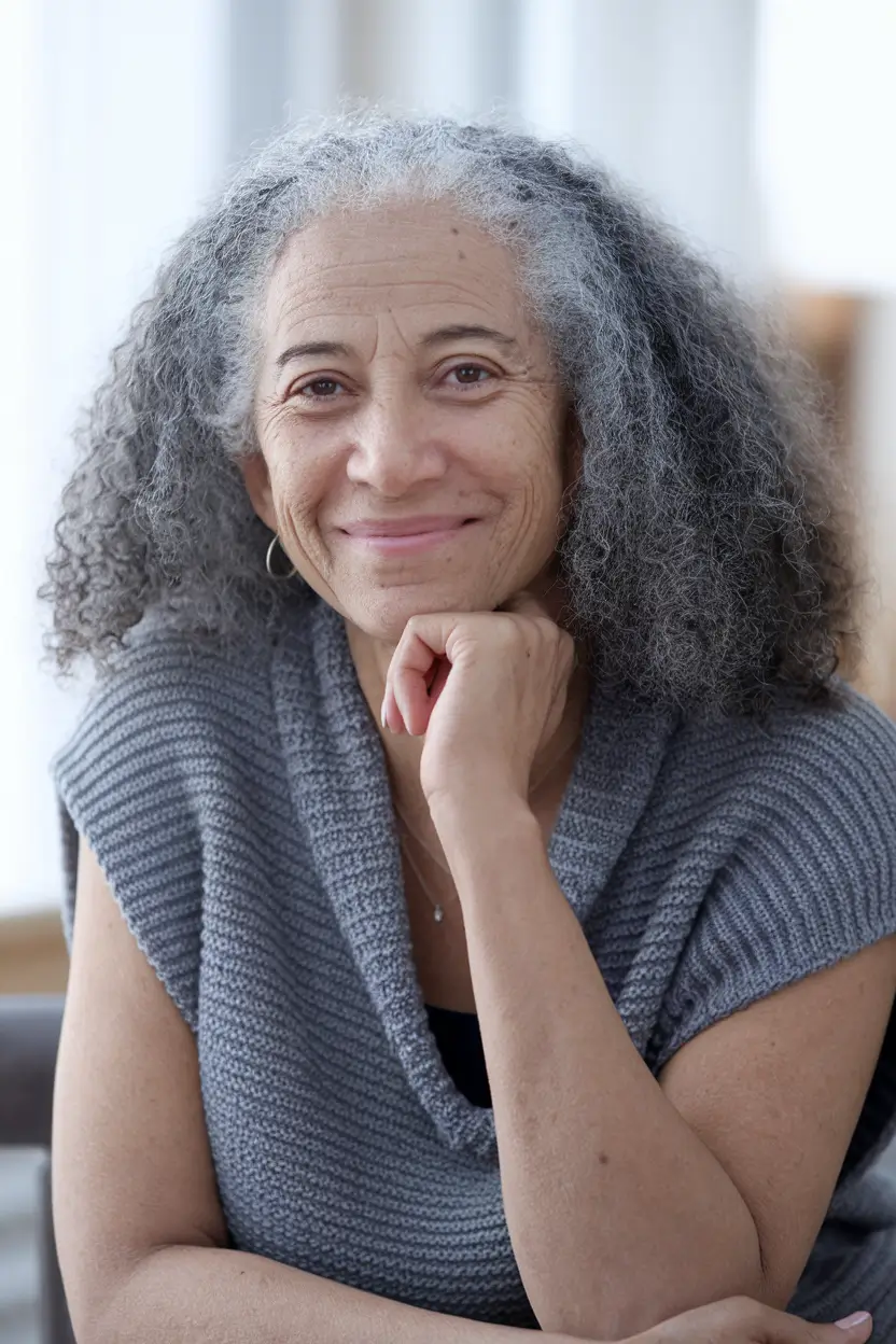 Fall hairstyles for women over 60 ideas 2025 - Natural Texture with Soft Mid-Length Coils