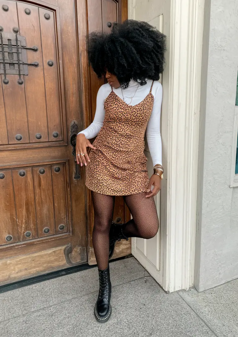 fall outfits for black women 2025 Leopard Mini with Layers of Edge