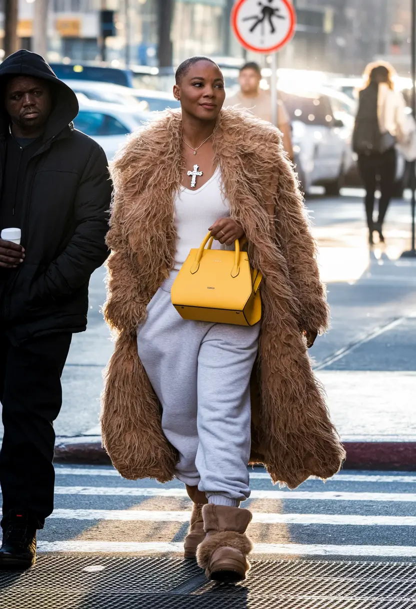 fall outfits for black women 2025 High-Drama Faux Fur & Casual Glam