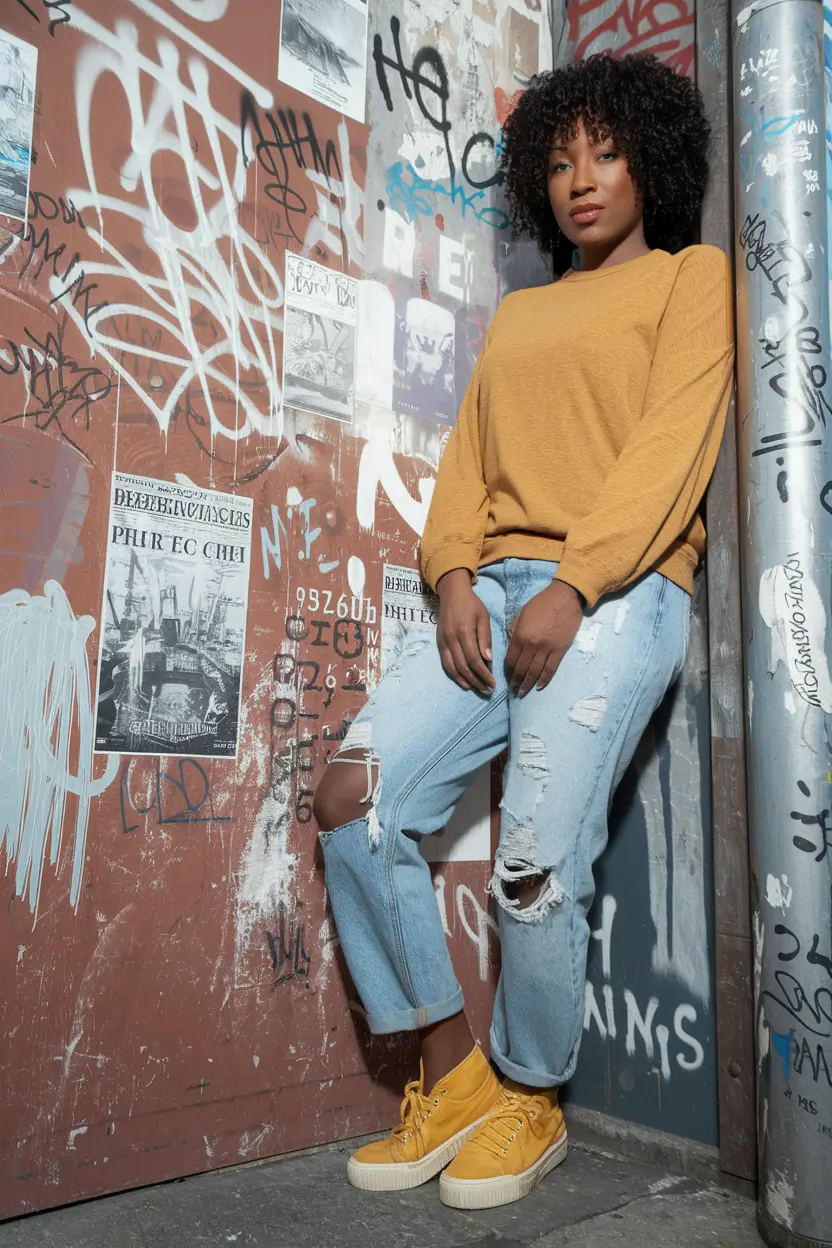 fall outfits for black women 2025 Urban Spice With Mustard and Denim