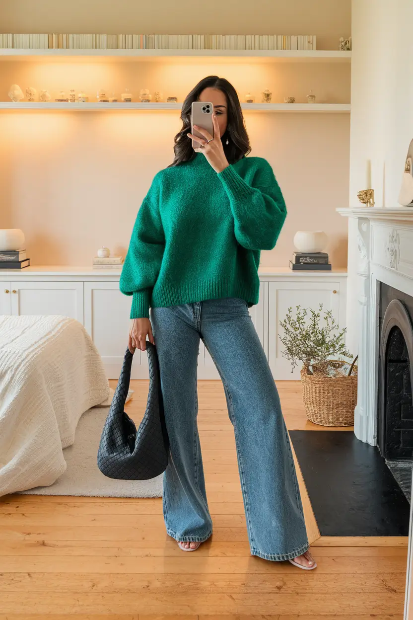 fall outfits with jeans 2025 Emerald Energy for Early Mornings