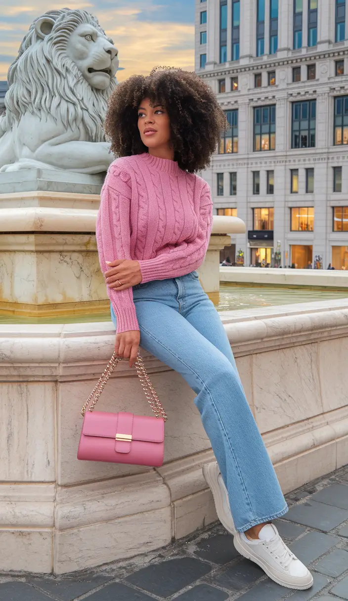 fall outfits with jeans 2025 Pretty in Pink and Effortlessly Casual