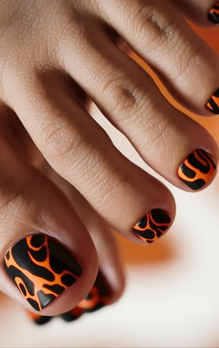 september toe nails designs+Smoky Flame Chic