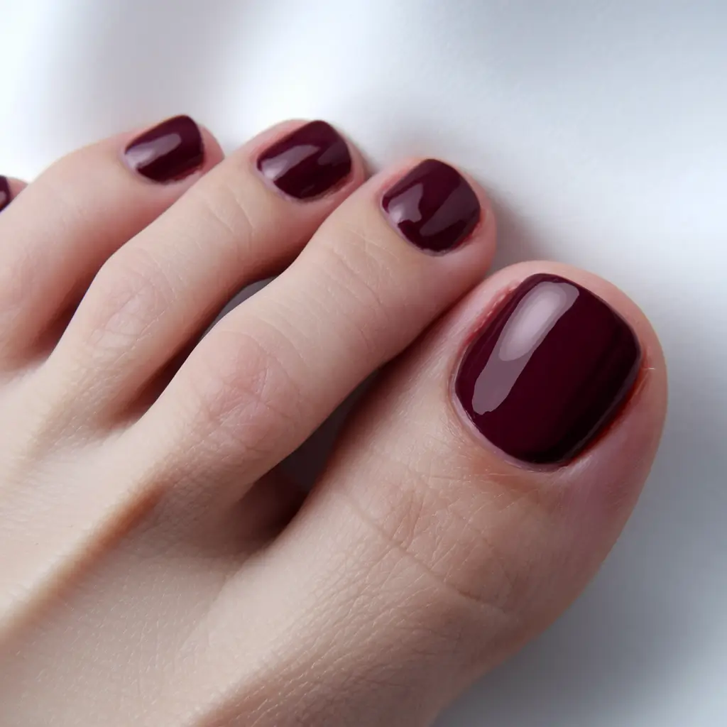 september toe nails 2025+Garnet Mirror Chic