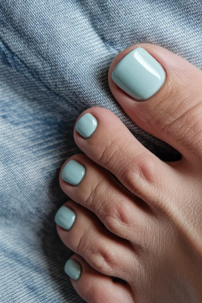 toe nails ideas for september+Mint Denim Serenity