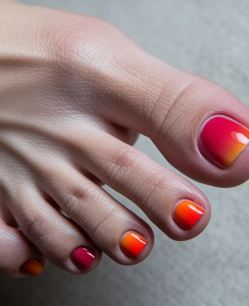 toe nails ideas september+Sunset Ombre Passion