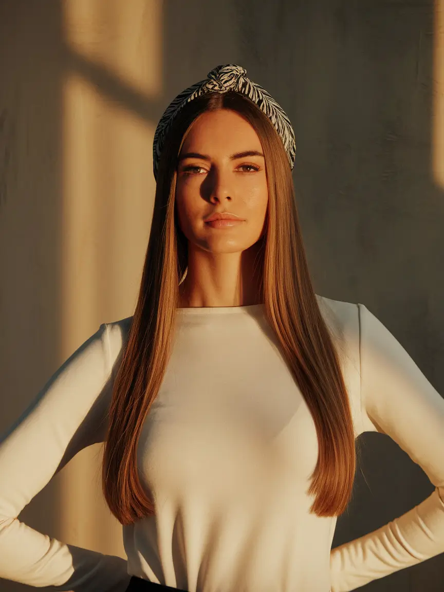 fall hair color for brunettes 2025+Classic Chestnut with Ultra-Straight Length
