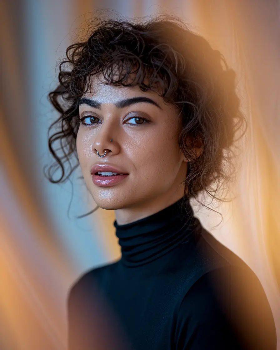 fall hair colors for black women+Curly Bob with Cocoa-Toned Warmth