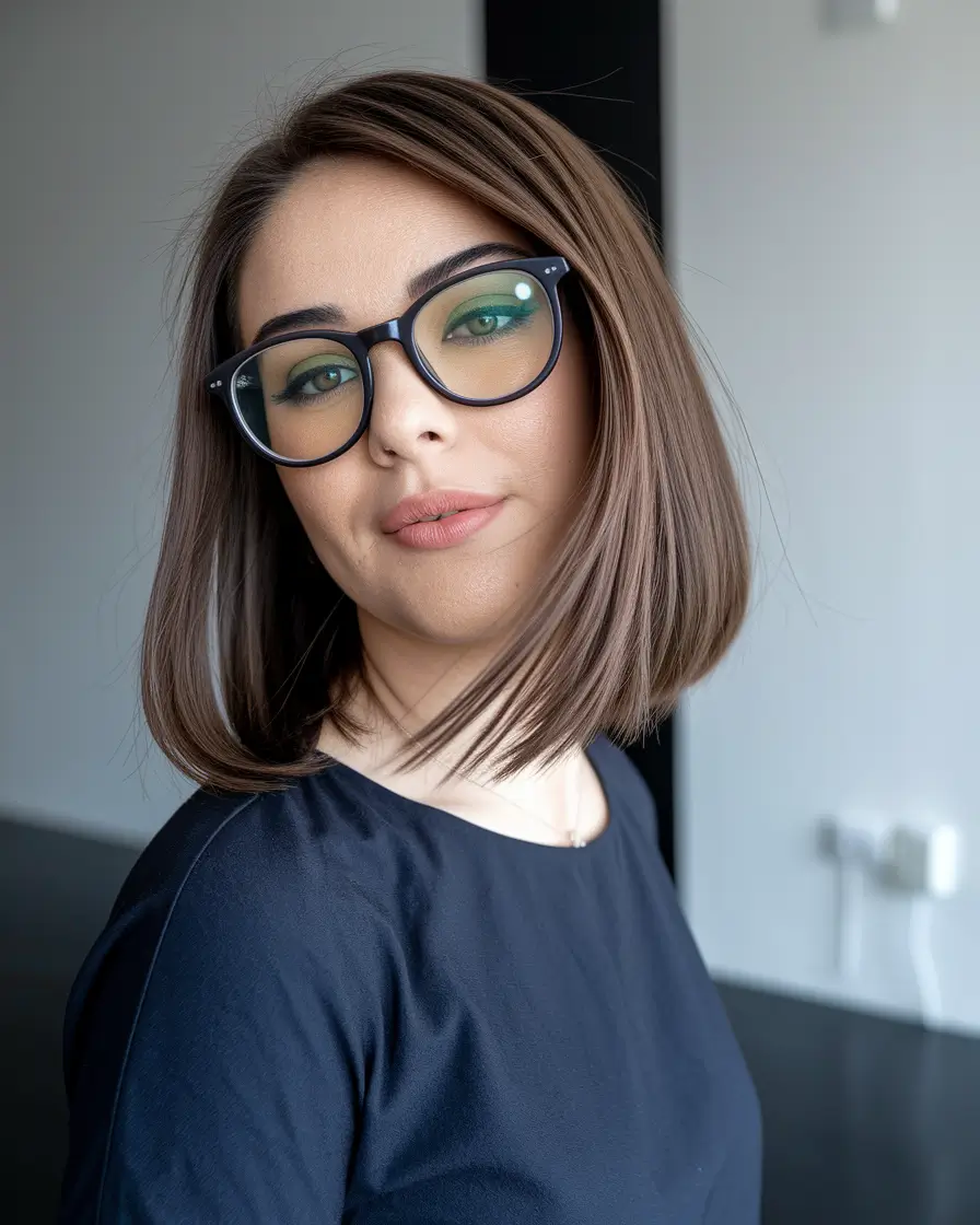fall hair color for brunettes short+Polished Brunette Bob with Ashy Elegance