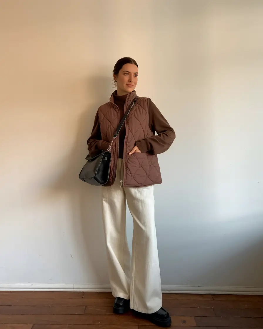 layering fall outfits women Quilted Calm: The Vest That Makes It Work